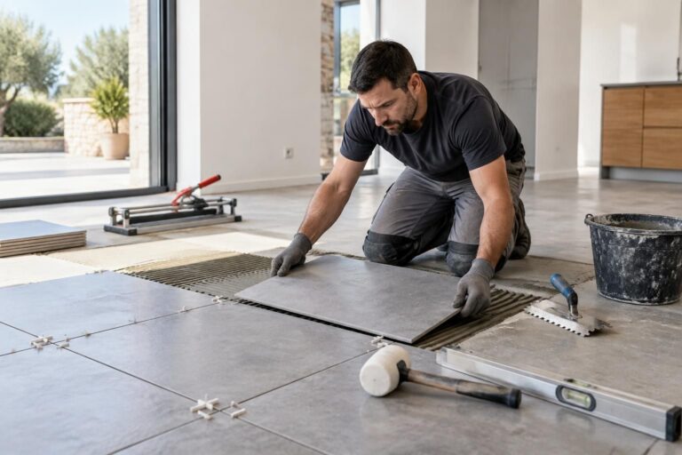 découvrez les étapes indispensables pour réussir la pose de votre carrelage au sol : préparation du support, traçage, pose et finitions.