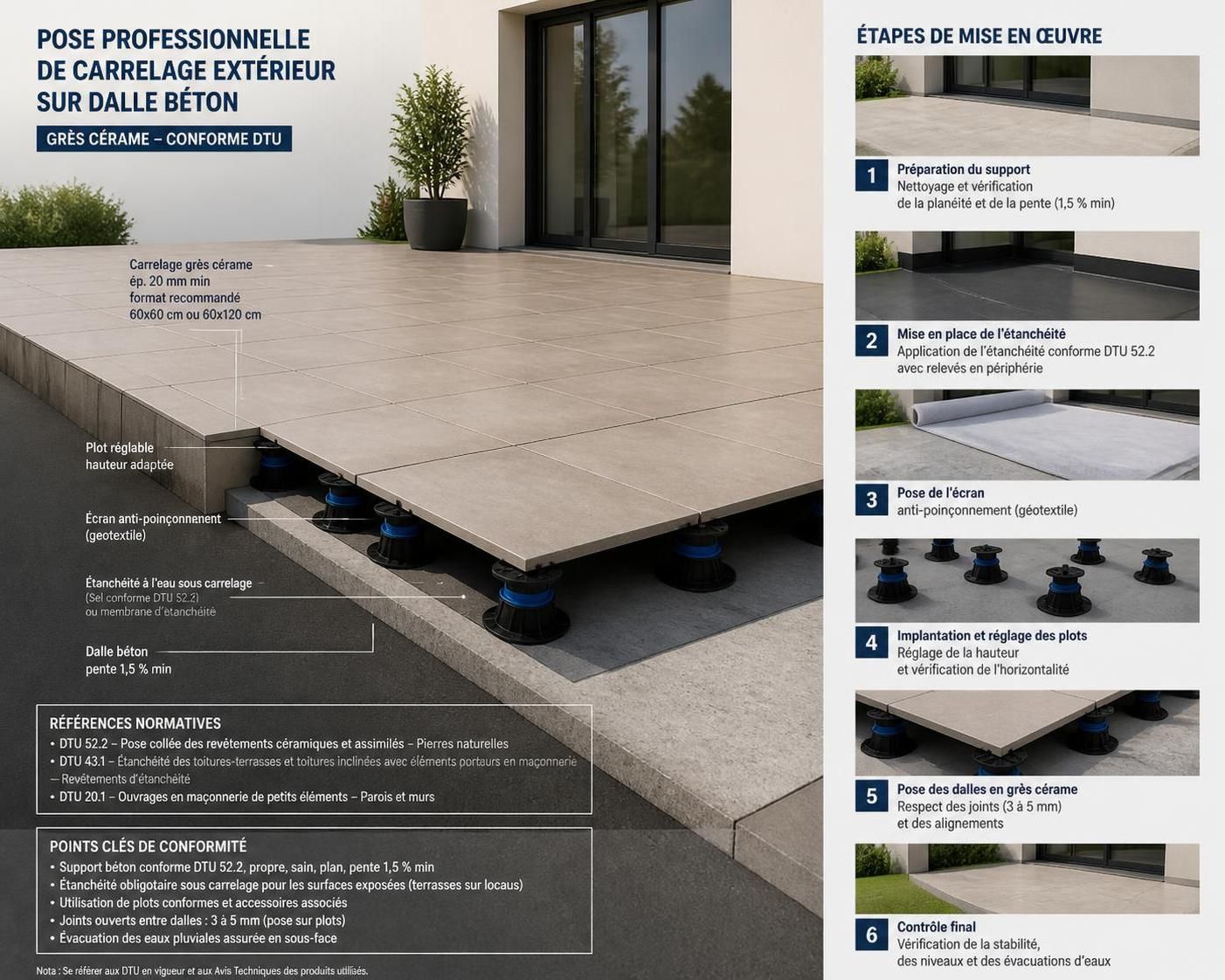 découvrez des conseils et techniques fiables pour la pose de carrelage extérieur sur dalle béton, garantissant une finition durable et esthétique pour vos espaces extérieurs.