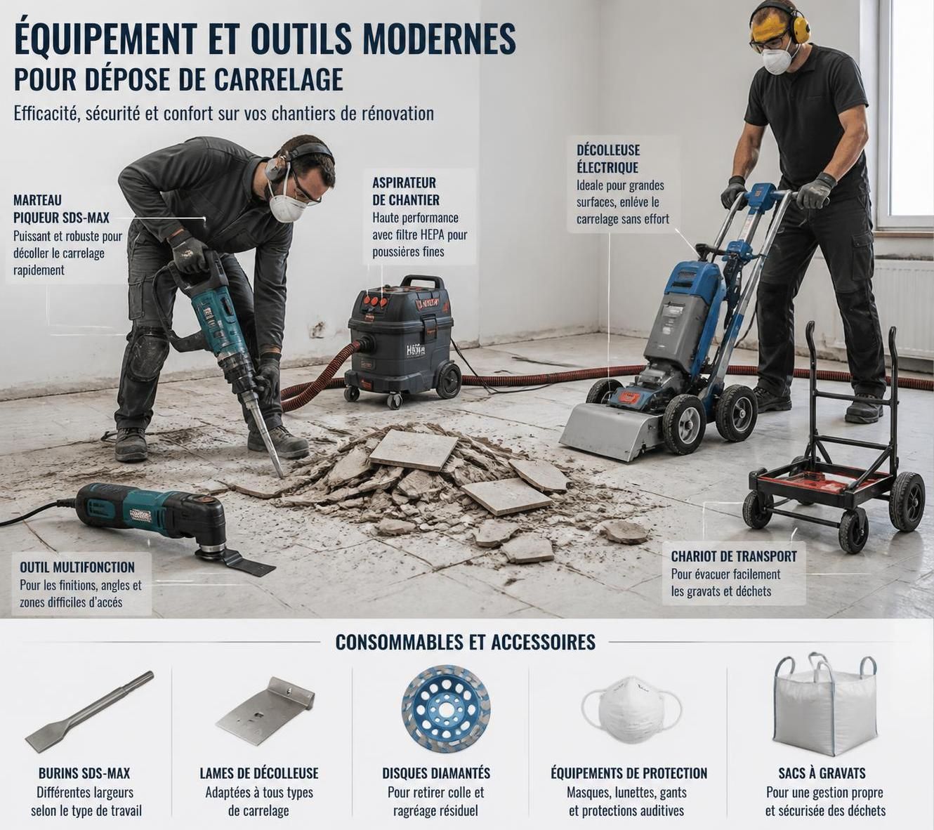 découvrez le prix moyen de la dépose du carrelage au m2 en 2026, les facteurs qui influencent le coût et des conseils pour bien budgétiser vos travaux de rénovation.