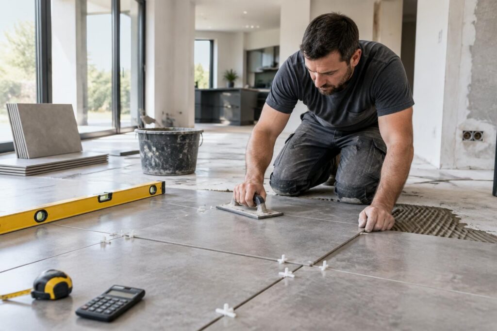 découvrez le prix de la pose de carrelage au m² en 2026, les facteurs qui influencent le coût et les conseils pour estimer votre budget.