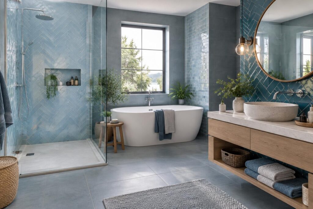 découvrez des idées de carrelage bleu pour la salle de bain, explorez les nuances et trouvez des conseils pour choisir le revêtement idéal.